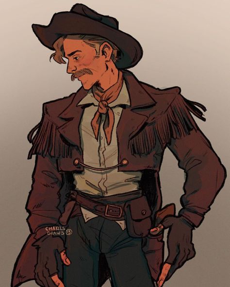 Cowboy Character Design, Cowboy Draw, Outfit Drawing, Cowboy Outfit, Cowboy Design, Oc Stuff, Western Comics, Oc Drawings, Cowboy Outfits