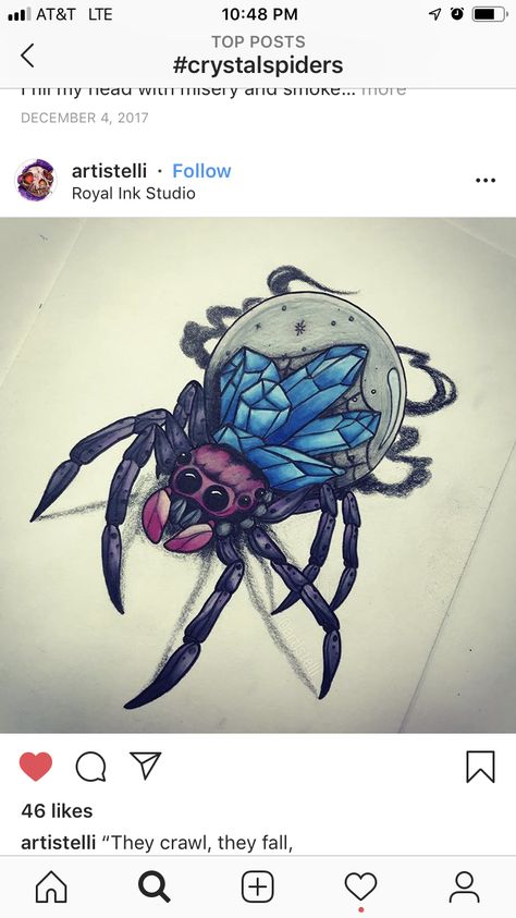 Jewel Spider Tattoo, Spider Totem, Crystal Spider, Totem Tattoo, Spider Tattoo, Doodle Ideas, I Tattoo, Tattoo Ideas, Cool Art