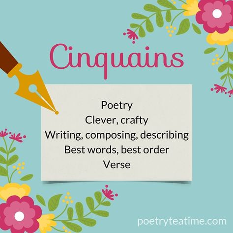 Writing a Cinquain Poem Cinquain Poems Examples, Cinquain Poetry, Poetry Questions, Poetry Crafts, Cinquain Poems, Poetry Teatime, Poetry Tea, Poetry Tea Time, Brave Writer