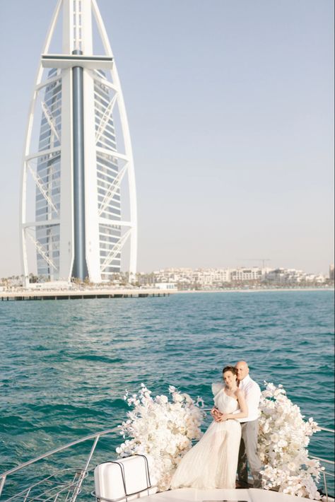 Beautiful yacht wedding ceremony in Dubai, Yacht Dubai, wedding in Dubai, destination wedding, yacht decor ideas, свадьба на яхте, нежный декор церемонии, декор яхты Yacht Wedding Decor, Boat Wedding Ceremony, Yacht Wedding Ideas, Beautiful Yacht, Dubai Couple, Honeymoon Goals, Yacht Decor, Wedding In Dubai, Wedding Boat