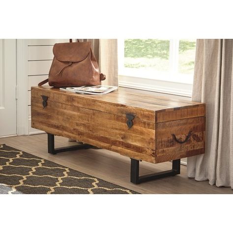 This McLaurin Wood Storage Bench constructed with solid mango wood in a planked hand worked surface and a light brown finish. The bench has hinged top to reveal storage inside. Bench base made from tubular metal in a black finish File Cabinet Storage, Girls Bed Canopy, Retirement Ideas, Canopy Architecture, Canopy Bedroom, Backyard Canopy, Diy Canopy, Wood Storage Bench, Patio Canopy