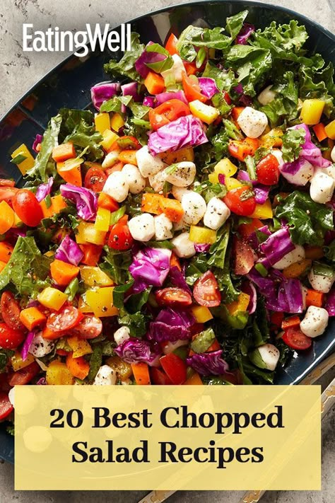 Best Chopped Salad, Vegetable Salad Recipes, Chopped Salad Recipes, Fresh Salad Recipes, Salad Recipes For Dinner, Veggie Salad, Main Dish Salads, Summer Salad Recipes, Chopped Salad