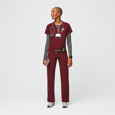 AWESOME IS BACK IN SESSION · FIGS Burgundy Scrubs, Medical Scrubs Fashion, Red Scrubs, Navy Blue Scrubs, Professional Chic, Scrubs Outfit, Scrubs Uniform, Black Scrubs, Figs Scrubs