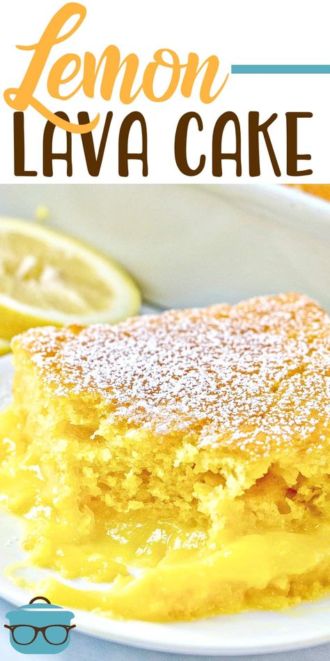 Lemon Lava Cake Recipes, Lava Cake Video, Lemon Lava Cake, Lava Cake Recipe, Moist Lemon Cake, Lava Cake Recipes, Easy Sweets, Cake Video, Bake Goods