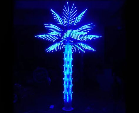 Fake Palm Trees for Outside with Blue Lights Palm Tree Lamp, Palm Tree Lights, Fake Palm Tree, Landscape Pathway Lighting, Led Decorative Lights, Blue Lights, Led Tree, Tree Lamp, Tree Light