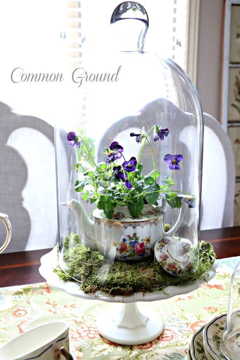 Takken Decor, Cloche Decor, Spring Brunch, French Country Design, Glass Cloche, Deco Floral, Country Design, French Country Style, French Decor