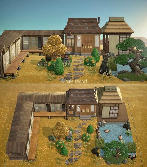 Acnh Zen House Exterior, Acnh Japanese Neighborhood, Acnh Japanese House Exterior, Acnh Japanese Villager Yard, Acnh Asian Garden, Animal Crossing House Exterior Japanese, Acnh Japanese Island Entrance, Acnh Japanese Festival, Japanese Animal Crossing Island