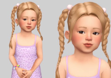 hyemi hair | casteru on Patreon Sims 4 Cc Hair Swatches, Sims 4 Kids Hair, Sims 4 Pack, Toddler Hair Sims 4, Toddler Cc Sims 4, Ts4 Hair, Cc Patreon, Sims Baby, Cc Hair