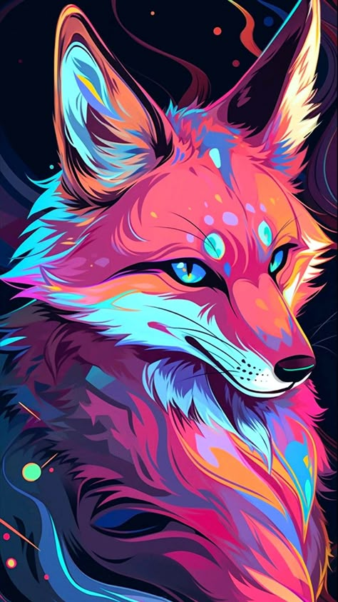 Watercolor Tattoo Ideas, Konosuba Wallpaper, Fox Artwork, Famous Actresses, Fox Drawing, Fox Illustration, Mythical Creatures Art, Fox Art, Neon Art