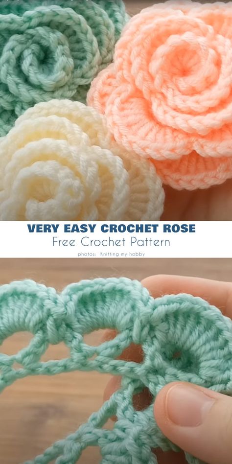 5 Crocheted Rose Ideas and Free Patterns - Your Crochet Diy Crochet Rose Free Pattern, 3d Rose Crochet Pattern Free, Large Crochet Rose Pattern Free, Free Patterns For Crochet Flowers, How To Crochet Roses Free Pattern, Free Ravelry Crochet Patterns, Crochet Small Rose Free Pattern, Small Crochet Roses Free Pattern, Crochet Rose Pattern Free Tutorials