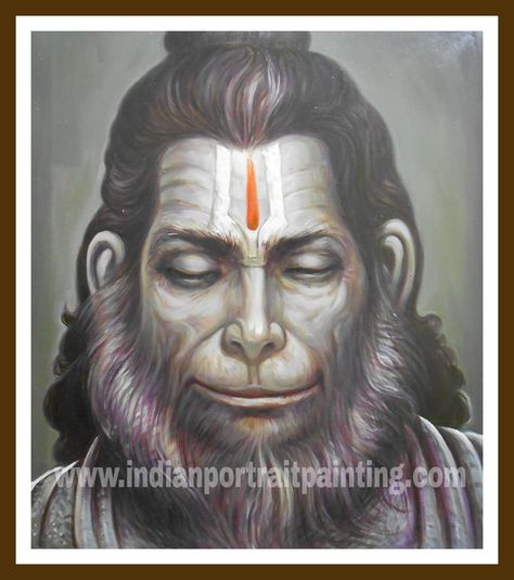 https://www.indianportraitpainting.com/hanuman-ji-painting-on-oil-canvas/ Indian Portrait Painting, Hanuman Ji Painting, Jai Hanuman Images, Hanuman Face, Durga Art, Indian Portrait, Bollywood Poster, Hanuman Tattoo, साईं बाबा