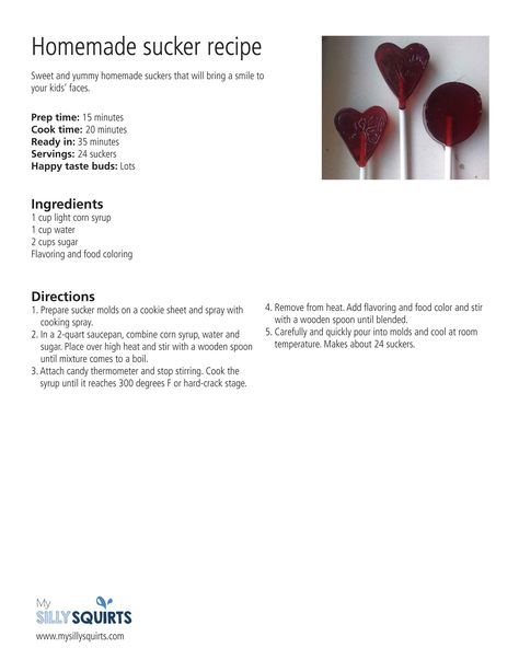 How to make yummy homemade suckers - My Silly Squirts How To Make Suckers Homemade Lollipops, Sucker Recipe Homemade Lollipops, Homemade Suckers Recipes, How To Make Suckers, Homemade Lollies, Easy Lollipop Recipe, Homemade Suckers, Homemade Lollipops, Hard Candy Recipes