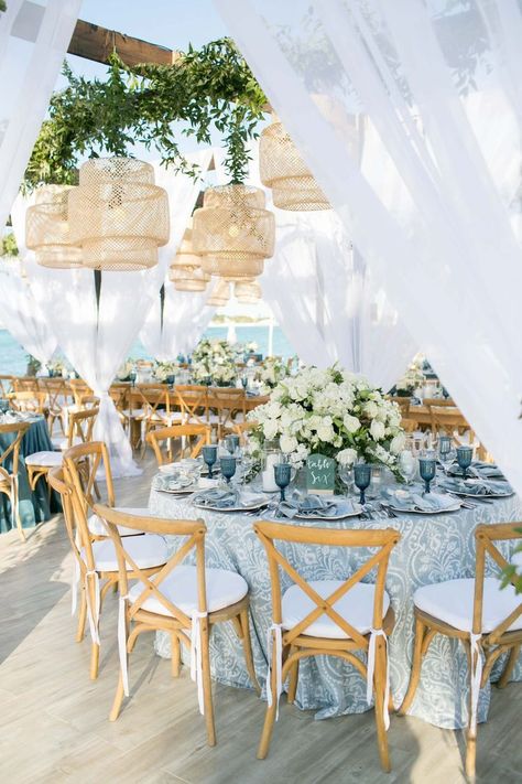 Coastal Wedding Table Settings, Chandeliers In Tent Wedding, Outdoor Classy Wedding, Formal Party Table Decorations, Seashells Wedding Decor, Coastal Christmas Wedding, Summer Coastal Wedding Colors, Coastal Country Club Wedding, Garden Party Wedding Blue