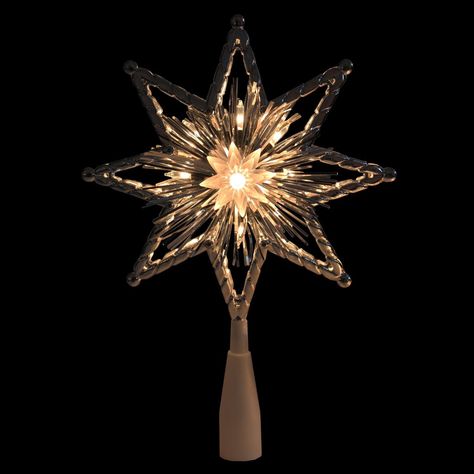 Star Christmas Tree Topper, Star Christmas Tree, Starburst Design, Silver Tinsel, Star Tree Topper, Star Christmas, Christmas Tree Topper, Silver Lights, White Led Lights