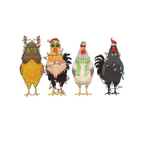 Christmas Chicken Art, Chicken Cartoons, Buffalo Christmas, Chicken Halloween, Chicken Mama, Chicken Drawing, Show Your Work, Christmas Chicken, Chicken Shirt