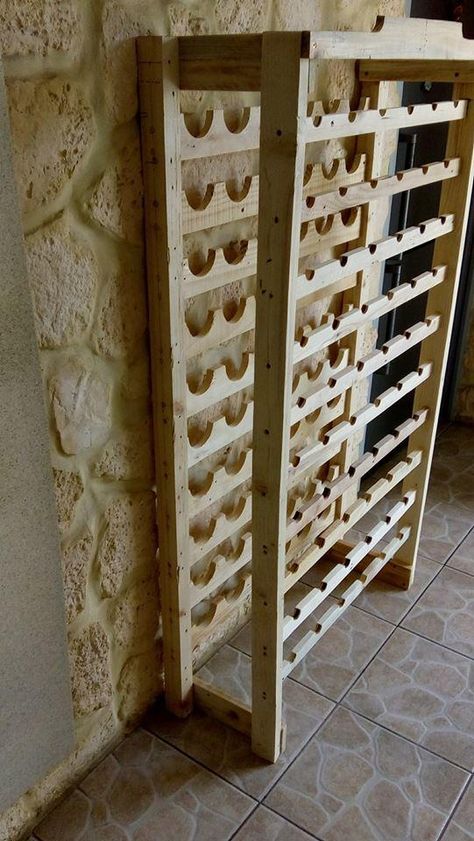 Live the good life and be able to afford better wine (or just more wine) when you build your own Pallet Wine Rack. Sorry, wine cellar is not included. This project was completed in only one weekend, too! What are you waiting for? #palletwinerack #diypalletprojects Pallet Wine Rack Ideas, Build Your Own Wine Rack, Palette Wine Rack, Homemade Wine Rack, Wine Rack Ideas, Diy Wine Rack Projects, Repurpose Pallets, Pallet Wine Rack, Pallet Wine