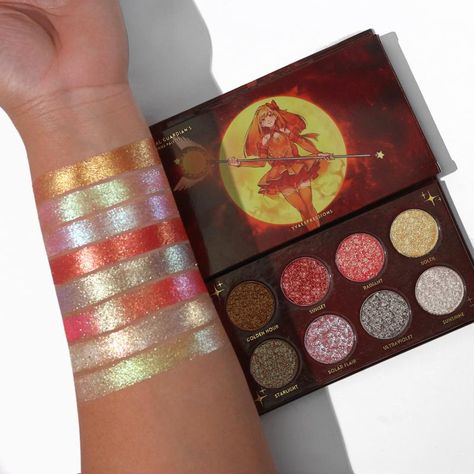 Magical Guardian’s Glimmer Glitter Duochrome Eyeshadow Palette , Iridescent shimmer Makeup, Metallic pigmented shadow Makeup Metallic, Glitter Palette, Duochrome Eyeshadow, Shimmer Makeup, Makeup For Black Skin, Graphic Eyeliner, Single Eyeshadow, Tiktok Shop, Eyeshadow Primer