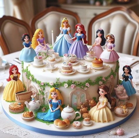 @erlitakrist Disney Princess Cake Ideas, Disney Princess Instagram, Fairytale Cake, Kue Disney, Disney Princess Birthday Cakes, Disney Princess Cake, Princess Birthday Cake, Beautiful Cake Designs, Instagram Cake