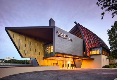 Forum Architects - NUS University Sports Centre, S’pore Pool Indoor, National University Of Singapore, Sports Centre, Edinburgh University, Sports Hall, Community Centre, National University, Architecture Design Sketch, Sport Hall