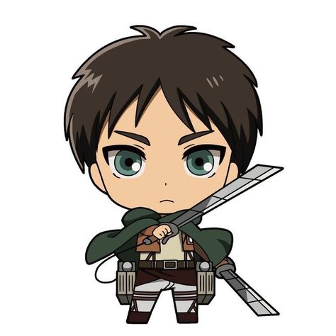 Chibi Eren Jaeger, Attack On Titan Drawings, Attack On Titan Stickers, Chibi Eren, Attack On Titan Chibi, Aot Chibi, Mikasa Anime, Samurai Anime, Stickers Kawaii