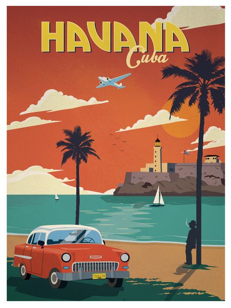 Stare Reklamy, Poster Grafico, Postal Vintage, Deco Poster, Cuba Travel, Retro Travel Poster, Havana Cuba, Bacardi, Photo Vintage