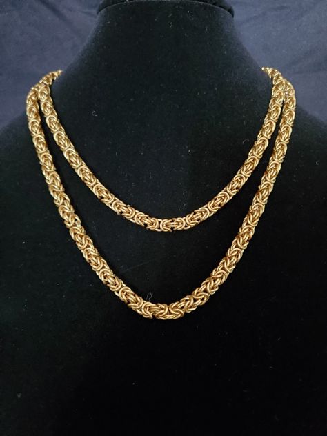 Luxury Byzantine Style Box Chain Necklace, Yellow Gold Byzantine Necklace With Wheat Chain, Byzantine Chain Jewelry Gift, Byzantine Chain, Gold Byzantine Chain Jewelry, Yellow Gold Byzantine Wheat Chain Necklace, Gentlemens Guide, Byzantine Necklace, Byzantine Jewelry