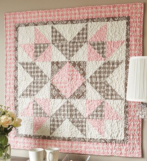 Plaids Make This Big Block Quilt Special - Quilting Digest Big Block Quilts, Quilted Wall Hanging, Quilt Pattern Download, Block Quilt, Half Square Triangle Quilts, Childrens Quilts, Baby Quilt Patterns, Heart Quilt