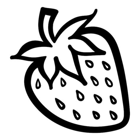 Strawberry Clipart Black And White, Strawberry Drawing Black And White, Strawberry Line Drawing, Food Clipart Black And White, Watermelon Black And White, Strawberry Tattoo Black And White, Strawberry Black And White, Strawberry Line Art, Strawberry Silhouette