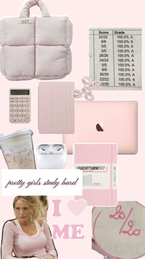 Pink Aesthetic Motivation, School Pink Aesthetic, Study Study Study, Aesthetic Motivation, Pink Aesthetic, Motivation Inspiration, Collage, Pink, Instagram