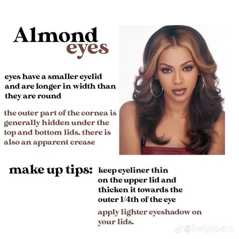 Eyeliner For Almond Eyes, Eye Shape Makeup, Almond Eye Makeup, Almond Eyes, Makeup Stuff, Dope Makeup, Makeup Looks Tutorial, Eyeliner Looks, Eye Makeup Tips