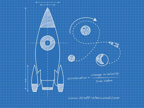 Blueprint Tutorial by Scott Sherwood Blueprint Design Graphics, Best Carpet For Basement, Blueprint Illustration, Spaceship Blueprint, Innovation Illustration, Rocket Blueprint, Blueprint Background, Pretty Headboard, Maker Fun Factory Vbs