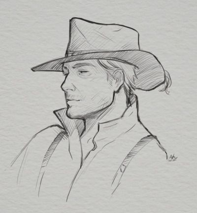 Vaquero Drawing, Red Dead Drawing, Rdr Drawing, Cowboy Drawing Easy, Rdr2 Sketch, Red Dead Redemption 2 Drawing, Cowboy Drawing Character Design, Arthur Morgan Journal Sketches, Cowboy Drawing Reference