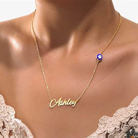 Amazon.com: DayOfShe Personalized Layered Evil Eye Necklace with Name 18K Real Gold Plated Third Eye Choker Protection Necklace Jewelry Gift for Women: Clothing, Shoes & Jewelry Evil Eye Accessories, Eye Accessories, Necklace With Name, Protection Necklace, Christmas Gift Jewelry, Evil Eye Necklace, Eye Necklace, Third Eye, Name Necklace