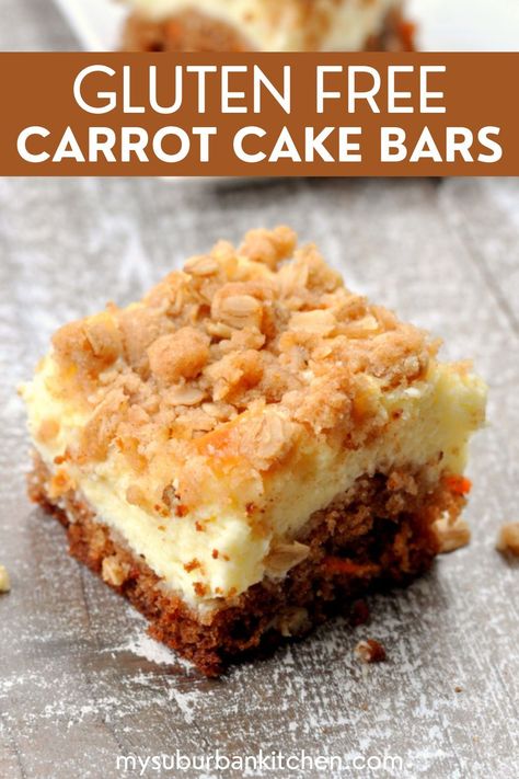 These Gluten Free Carrot Cake Bars are an Easy Easter Dessert that will please your whole crowd! They are simple and I even tell you my Cream Cheese Recipe as well to top them! This is the Best Carrot Cake Bars ever! They are also a Gluten Free Easter Desserts Simple! | Carrot Cake Bars Recipe | Carrot Cake Bars Recipe | Carrot Cake Bars with Cream Cheese Icing | Carrot Cake Bars with Cream Cheese Frosting | Easy Easy Carrot Cake Bars Recipe | Carrot Cake Cheesecake Bars Easy Gluten Free Carrot Cake Bars, Carrot Cake Breakfast Bars, Carrot Cake Bars With Cream Cheese, Gluten Free Carrot Cake Bread, Carrot Cake Bars Healthy, Gluten Free Carrot Cake Loaf, Carrot Cake Cheesecake Bars, Carrot Cake Bars Recipe, Easter Carrot Cake