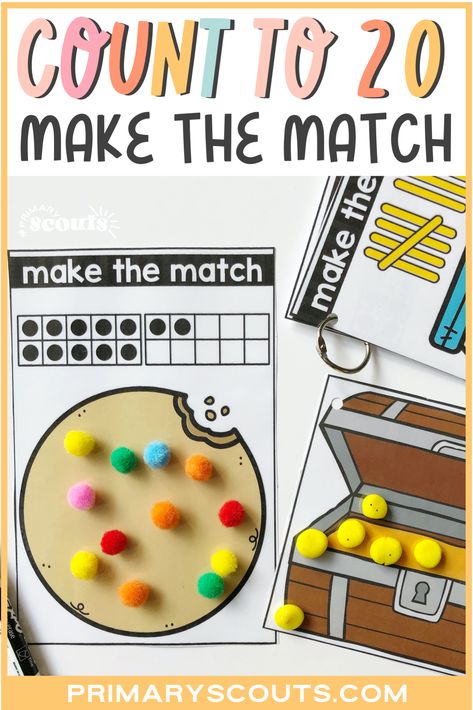 Identify numbers to 20, count and represent the match using math counters! Representing Numbers To 20, Counting To 20 Activities, Numbers Up To 20, Counting Collections, Math Counters, Numbers To 20, Folder Activities, Mathematics Activities, Identifying Numbers