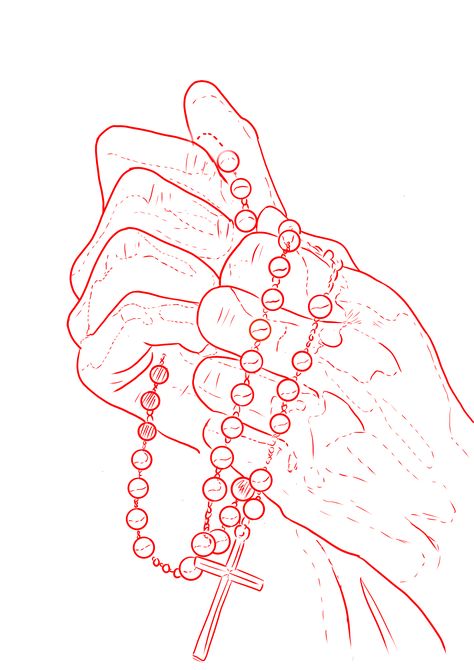 Cross And Hands Tattoo, Rosary Drawing, Rosary Tattoo On Hand, Prayer Hands Tattoo, Religion Tattoo, Daniel Tattoo, Praying Hands Tattoo Design, Religion Tattoos, Tattoo Jesus