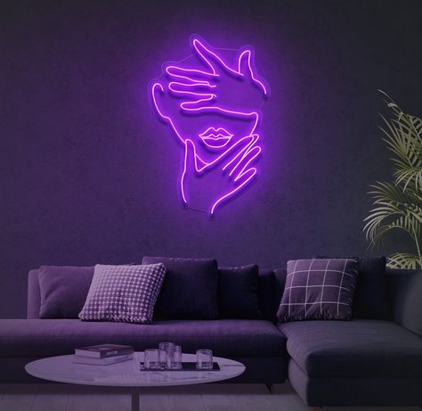 #NeonSignNames #NeonInspiration #NeonSigns #BrightIdeas Salon Neon Sign, Face Neon Sign, Unique Salon, Interesting Aesthetic, Shop Man Cave, Led Art, Happy Birthday Wallpaper, Neon Decor, Beauty Salon Decor