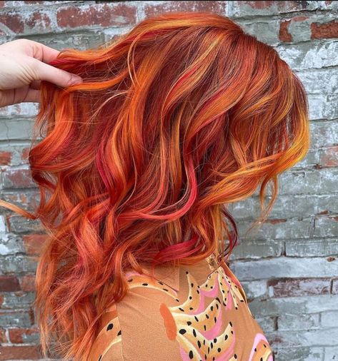 Halloween Hair Color Ideas, Halloween Hair Color, Extreme Haircut, Red Orange Hair, Red Hair With Blonde Highlights, Cotton Candy Hair, Red Blonde Hair, Inner Witch, Cute Hair Colors