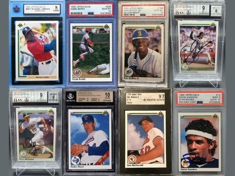 There are 29 Most Valuable 1990 Upper Deck Baseball Cards that are worth collecting if you like baseball cards. Before I start, it should be noted that the values below are for near mint condition cards. While these cards hold their value for decades and will appreciate in value, not all of the cards below will be worth quite as much in a few years when they are out of their protective cases. #UpperDeckBaseballCards Deck Heroes, Baseball Card Values, Sports Cards Collection, Larry Walker, Barry Larkin, Robin Yount, Baseball Cards For Sale, Don Mattingly, Baseball Pitcher