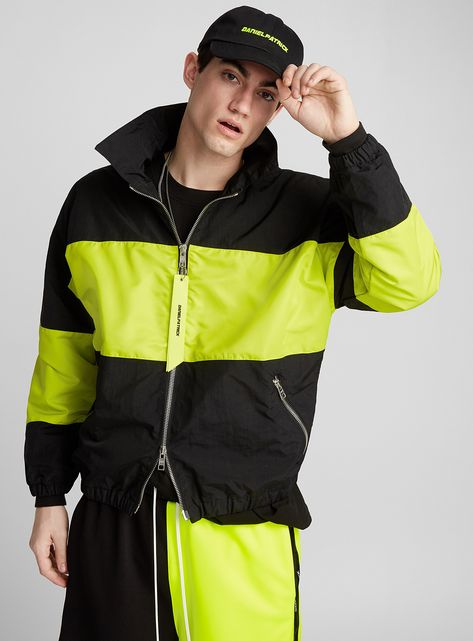 Daniel Patrick, Outdoor Jackets, Yves Klein, Color Trends Fashion, Cyberpunk Fashion, Zip Collar, Men's Jackets, Jackets For Men, Yellow Mustard