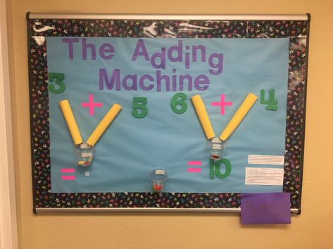 Interactive math bulletin board (TEKS: K.3A) Interactive Elementary Bulletin Boards, Interactive Math Bulletin Boards, Elementary Bulletin Boards, Kindergarten Bulletin Boards, Ideas For Kindergarten, Interactive Bulletin Boards, Interactive Bulletin Board, Math Interactive, Learning Poster