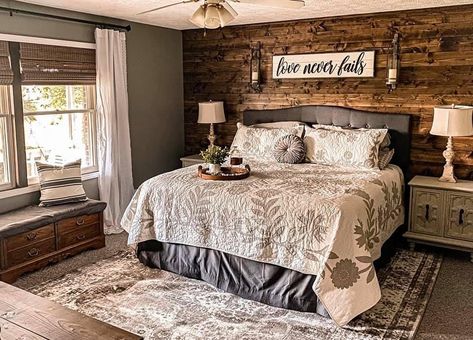 Rustic Farmhouse Bedroom, Bedroom Decor Cozy, Country Bedroom, Farmhouse Bedroom Decor, Boho Bedroom Decor, Bad Design, Bedroom Decor Ideas, Interior Modern, Bedroom Decorating