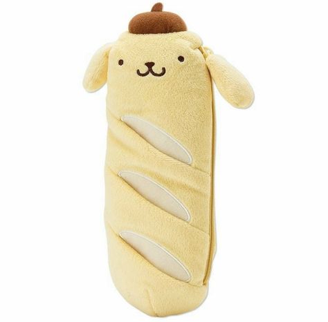 Fish Pouch, Fluffy Pen, French Bread Loaf, Pom Purin, Pom Pom Purin, Charmmy Kitty, Sanrio Japan, Bread Loaf, Pen Pouch