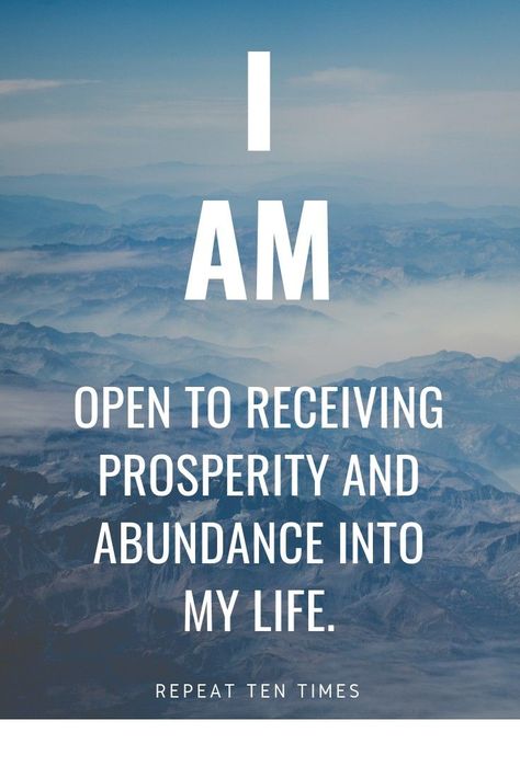 I am open to receiving prosperity and abundance into my life. #affirmations Manifesting Career, Open To Receive, Manifesting Quotes, Open To Receiving, Manifesting Journal, Prosperity And Abundance, Attraction Quotes, Wealth Affirmations, Secret Law Of Attraction