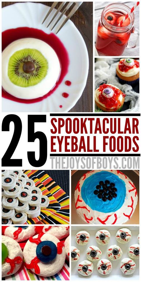 Eyeball Themed Food, Eyeball Food Ideas, Halloween Eyeball Food, Eyeball Food, Eyeball Treats, Edible Eyeballs, Kitchen Sync, Spooky Spaghetti, Baking Halloween