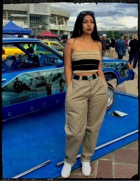 Rate This chola fits ideas From ⭐1~10. SAVE & FOLLOW i will update everyweek. Chula Outfits 90s, Chicana Style Outfits Dickies, Puerto Rico Style Outfits, Dickies Pants Outfits Women Street Style, Chicana Style Outfits Plus Size, Mexican 2000s Fashion, Dickies Style Women, Women Dickies Outfit, Outfits Chola