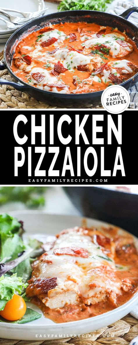 Chicken Pizzaiola, Skillet Chicken Dinner, Leftover Chicken Breast, Easy Family Recipes, Easy Chicken Dinner Recipes, Creamy Tomato Sauce, Melty Cheese, Chicken Cutlets, Cooking Basics