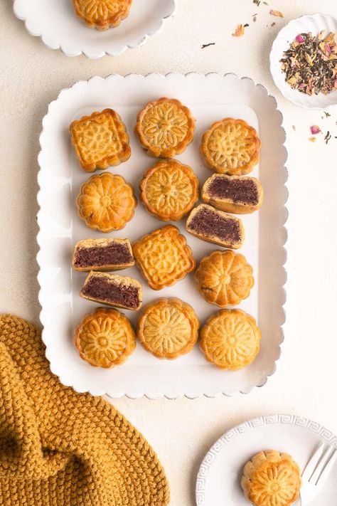 Red Bean Mooncakes with step-by-step photos | Eat, Little Bird Red Bean Mooncake Recipe, Red Bean Dessert, Mooncake Recipe, Asian Cake, Red Bean Paste, Asian Grocery, Red Bean, Pastry Brushes, Golden Syrup