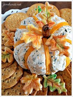 Pumpkin Cheeseball, Pumpkin Cheese Ball, Thanksgiving Appetizer, Plate Presentation, Cheese Pumpkin, Cheese Ball Recipes, Mozzarella Sticks, Cheese Balls, Thanksgiving Food