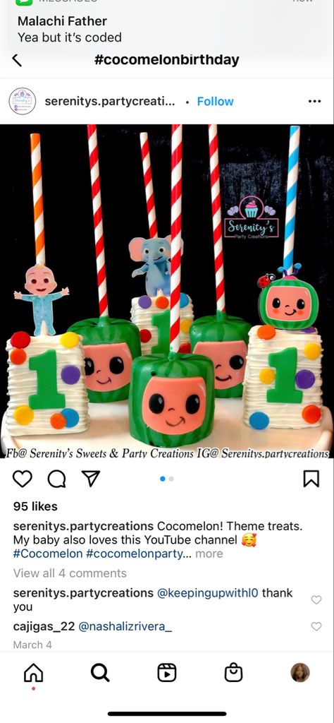 Cocomelon Birthday Dessert Table, Coco Melon Treat Ideas, Cocomelon Dessert Ideas, Cocomelon Party Treats Ideas, Cocomelon Cake Pops Ideas, Cocomelon Birthday Treats, Cocomelon Treat Table Ideas, Coco Melon Cake Pops, Cocomelon Treat Table